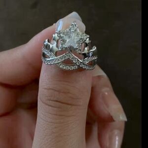 ⭐️Silver Shooting Star CZ Diamond shooting Star Ring⭐️